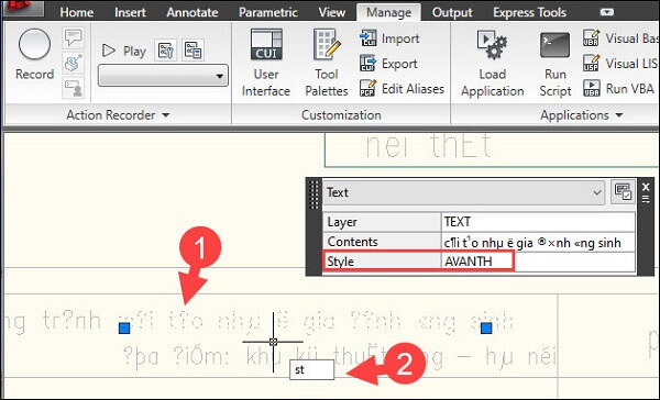 Xem font chữ bản vẽ
