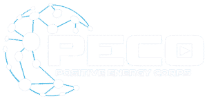 Logo PECO màu xanh trong suốt